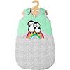 Heless 2194 - Sacco a pelo per bambole con motivo a puntini pingüino, con stampa pingüino e chiusura a strappo, morbidissimo, misura 35-45 cm