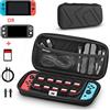 NITHO Custodia per Switch/Switch Lite, Custodia da Trasporto Protettiva con 10 Cartucce di Gioco, Rigida Custodia da Viaggio per Switch Accessori e Console - Nero