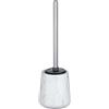 WENKO Portascopino WC Adrada bianco ceramica - Portascopino WC con scopino in silicone, Ceramica, 12 x 39 x 12 cm, Bianco