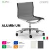 SEIPO ALUMINIUM AL0009 Poltrona operativa rivestimento in rete senza braccioli movimento 'BC' Seipo
