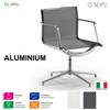 SEIPO ALUMINIUM AL0011 Poltrona in rete operativa braccioli fissi girevole base 4 razze Seipo
