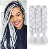 Gairyan Extension per Treccine Africane Extension Capelli Finti per Treccine Afro 60cm Ombre Kanekalon Treccia Capelli Sintetici Crochet Twist Jumbo Braids 3 Pezzi (Grigio Chiaro)