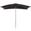 Outsunny Ombrellone Esterna da Giardino Parasole Impermeabile in Legno 2x2.95x2.55m Nero|Aosom