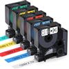 Aken Nastro per Etichette Aken Compatibile con Dymo D1 12mm x 7m Compatibile con Dymo LabelManager 160 280 210D 360D 420P, Nero su bianco/giallo/rosso/verde/blu, A45013 45016 45017 45018 45019