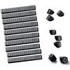 Wanfoou 10 Set Prezzo Tag Prezzo Display Cubi Numero Regolabile Contatore Stand Etichetta Vendita Prezzo Blocchi,Kit di cubi di Prezzo per vetrine(Bianco su Nero)