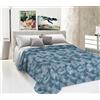 Generico Telo Copriletto Primaverile Estivo In Piquet |Made In Italy | Ideale Come Telo Arredo, Coperta Salva Letto Fantasia Foglie (Matrimoniale, Ottanio)