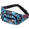 Rmeet Borsa a banana, Camo Bumbag Camouflage Cintura Borse Banana Tessuto Nylon Cintura Argento per Uomini Ragazzi Donna Viaggio Escursionismo Sport 13,65*4,68 Pollice Blue, Taglia unica, blu, Taille unique