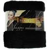Gözze - Coperta, Effetto Pelliccia, Design Visone, Microfibra, 150 x 200 cm - Nero