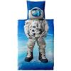 CelinaTex Fashion Fun - Biancheria da letto per bambini, 135 x 200 cm, 2 pezzi, in cotone, motivo: astronauta, colore: blu
