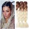 Gairyan Extension per Treccine Africane Extension Capelli Finti per Treccine Afro 60cm Ombre Kanekalon Treccia Capelli Sintetici Crochet Twist Jumbo Braids 3 Pezzi (Marrone-Beige)