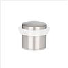 EVI Herrajes | Fermaporta | 28 x 30 mm | Base filettata | Gomma Bianca | Acciaio Inox | Finitura Opaca | Compresi vite + tassello di fissaggio | Mod. I-20228BCBAM