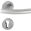 HOPPE 2819247 PZ, 37-42, Trondheim Maniglia Set con Rosette (Cilindro Profilo), Acciaio Inox Opaco, Acciaio Inox