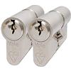 Yale KM3550-NP-KA - Cilindro doppio a stella, con sigillo di qualità, 3 chiavi, ad alta sicurezza, in scatola, adatto a tutti i tipi di porte, nichelato 35:10:50 (95 mm)