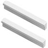 JIAOLUN123 Maniglia per cassetto lega di alluminio maniglie per ringhiere e sportelli forma a L Pomello per armadio maniglioni Tiretti a Corrimano Manopole,Confezione da 2 pezzi,bianco (Hole distance 64mm)