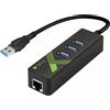 Techly Professional Adattatore Convertitore USB3.0 Ethernet Gigabit con Hub 3 porte