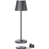K-Bright lampada da tavolo ricaricabile | 240LM | 3000K luce bianca calda Lampada da scrivania senza fili | interni/esterni Lampada da tavolo con base di ricarica a contatto (grigio scuro)