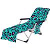 FANSU Telo Mare per Lettino da Spiaggia, Leopardato Microfibra Portatile Asciugamano Mare con Tasche, Ideale per Asciugamano Sportivo, Asciugamano da Viaggio (Blu,75x210cm)