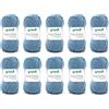 Gründl King Cotton (filato per maglieria e uncinetto morbido e voluminoso in 55% poliacrilico e 45% cotone, 50 g / 78 m, misura dell'ago: 6-7, 10 x 50 g), jeans