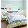 Catherine Lansfield Cuore Ditsy fasciato Copripiumino, 52% Poliestere 48% Cotone, Blush, Set Piumino Doppio King Size