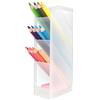 D.RECT 110813 - Organizer da scrivania con 4 scomparti per penne, per ufficio, scuola, casa, colore: Bianco