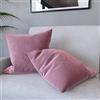 Arreditaly Set di 2 Federe Per Cuscini In Velluto Morbido e Resistente Copricuscini Per Divano Poltrona Soggiorno Arredo Arredamento Casa Design Moderno Elegante Cerniera Invisibile (50 x 50 cm, Viola Rosa)