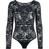 Urban Classics Ladies Lace Longsleeve Body Donna Body Nero S 91% Poliammide, 9% elasthane