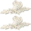 MOROBOR Euro Rose Cabinet Knobs con Backplate, 2pcs Vintage Shabby Chic Zinc Alloy Maniglie avorio bianco maniglia cassetto manopole per armadio Dresser Cabinet con viti di montaggio (Golden Edge)