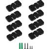 WeqeYent 16 pezzi (8 paia) Ganci per Foto, Mobili Connettore Incastro Robusto per Impieghi Gravosi, Gancio Appendi Quadri per Appendere Immagine, Cornice, Specchi (Nero)