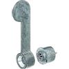 Alberts 903664 Nottolino, con piastrina di chiusura e distanziale, Zama, Distanziale: Ø14,4 mm, lunghezza nottolino: 60 mm, Set di 2