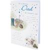 Piccadilly Greetings Biglietto tradizionale per la festa del papà, 25,4 x 17,8 cm, bianco