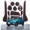 CDEFG Compatibile con Toyota CHR C-HR 2016-2021 2022 2023 Tappetino Antiscivolo Antipolvere AntiGraffio C-HR Tappetini in Gomma per Interni Auto CHR 2022 Accessori (Rosso)