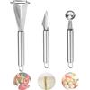 KUIRUNRX® Strumento per Intagliare la Frutta,Coltello da Intaglio per Frutta in Acciaio Inossidabile,Coltello da Intaglio Triangolare per Frutta,Multipurpose Kitchen Tool, Home Restaurant Fruit Party