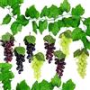 Woohome NA Woohome Uva Artificiale, 8 Grappoli Plastica Uva Decorazione di Frutti Uva Artificiale con 2 Pz Foglie Uve Decorative Frutta Artificiale Adatta Decorazione per Feste Fotografia Puntelli (Stile 1)