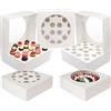 Kurtzy Porta Cupcake Scatole per Dolci in Cartone Bianco con Finestra in Plastica Trasparente (5pz) - Contenitori in Cartone per Alimenti per 20 Cupcake, Torta Singola e Muffin per Feste e Compleanni