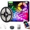 Lepro Striscia LED RGB Smart 5M Impermeabile, Strisce LED da Esterno WiFi con Telecomando e Controller, Compatibile con Alexa e Google Home, Luci LED Colorate per Cucina, Bagno, Terrazza, Festa