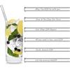 HÅLM HALM Cannucce di vetro Edizione Gin Sprüche 6x 20cm con frasi sul Gin in inglese Cannuccia Bevanda Vetro Gin-Tonic Regalo Bicchiere