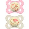 Mam - Original Night Succhietto In Silicone 2-6M+ Rosa Confezione 2 Pezzi