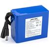 NASTIMA DC 12V Batteria Ricaricabile Agli Ioni di Litio da 5200mAh per Fotocamera Wireless, Videocamera, Lettore MP3, Corpo Elettronico