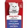 Gourmet Mon Petit Intense Cat Busta Multipack 6x50G TONNO SALMONE E TROTA