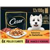 Cesar Dog Busta in Gelatina Multipack 12X100G MIX CARNE E VERDURA