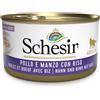 Schesir Cat Lattina Multipack 24x85G POLLO E MANZO CON RISO