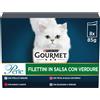 Gourmet Perle Filettini in Salsa con Verdure Cat Busta Multipack 8x85G MIX CARNE