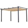 Pergola In Alluminio Apribile Con Telo Copertura Retrattile Ecrù 4x3