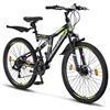 Chillaxx Bike Falcon Premium Mountain Bike da 24 e 26 pollici, bicicletta per ragazzi, ragazze, uomini e donne, freni a disco, cambio a 21 marce, sospensione completa (freno a disco nero, 29 pollici)