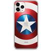 Ert Group custodia per cellulare per Apple Iphone 11 PRO MAX originale e con licenza ufficiale Marvel, modello Captain America 025 adattato alla forma dello smartphone, parzialmente trasparente