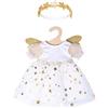 Heless 1152 - Vestito per Bambole con Angelo Custode, con Ali Dorate e Fascia per Capelli a Stelle, Misura 28-35 cm
