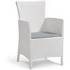 Keter POLTRONA DA GIARDINO IOWA DINING CHAIR CON CUSCINO COLORE BIANCO, 89X60X62 CM - KETER