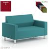 SEIPO Foster F041 divano attesa imbottito 2 posti base 4 piedi cromati Seipo Eco-pelle D
