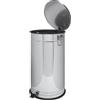 LAMINART Pattumiera a pedale acciaio inox con coperchio, Ø cm 42x73h 80 litri