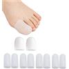 JIAHAO silicone piedi, gel per dita Bunion toe Pads toe sleeves- piede callo Remover & Bunion calli e vesciche 1 coppie corte + 4 coppie lunghe bianca)